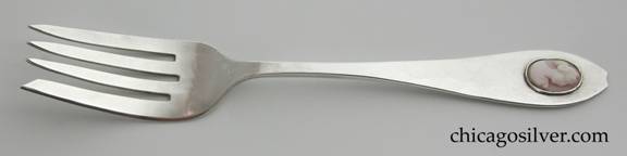 Early Boyden serving fork with applied cameo