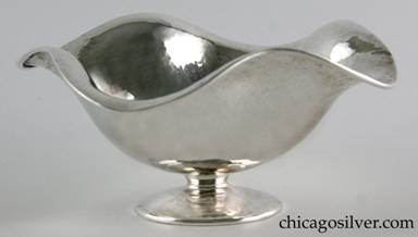 Clemens Friedell silver footed bowl with wavy ruffled edge 