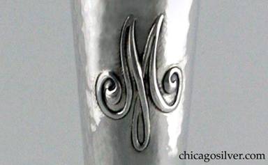 Clemens Friedell silver trumpet vase tall -- monogram
