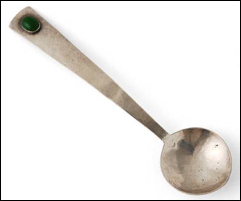 Kalo spoon with green stone