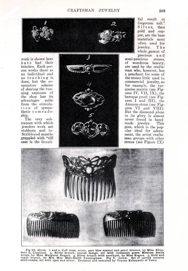 "Specimens of Craftsman Jewelry" -- 1906, Good Housekeeping 
