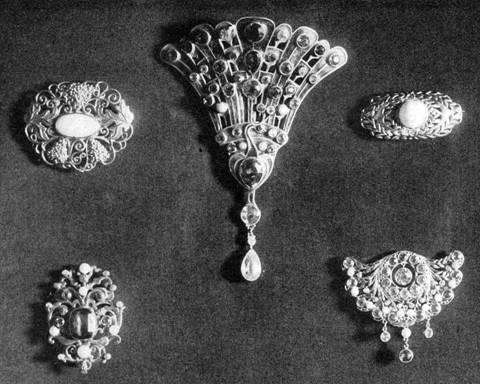 Handwrought brooches by Frank Gardner Hale