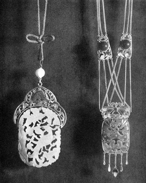 Handwrought pendants by Frank Gardner Hale