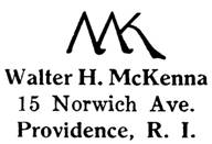 Walter H. McKenna jewelry mark