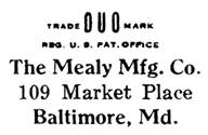 Mealy Mfg. Co. jewelry mark