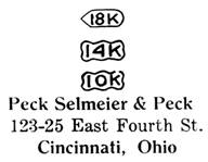 Peck Selmeier & Peck jewelry mark