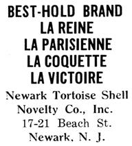 Newark Tortoise Shell Novelty Co. jewelry mark