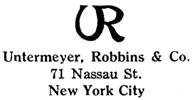 Untermeyer, Robbins & Co. jewelry mark