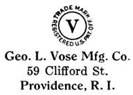 George L. Vose Mfg. Co. jewelry mark