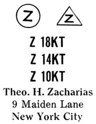 Theo. H. Zacharias jewelry mark