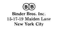 Binder Bros. jewelry mark