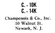 Champenois & Co. jewelry mark
