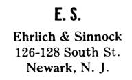 Ehrlich & Sinnock jewelry mark