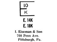I. Eiseman & Son jewelry mark