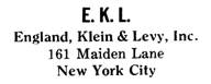 England, Klein & Levy jewelry mark