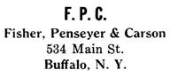 Fisher, Penseyer & Carson jewelry mark
