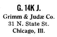 Grimm & Judae Co. jewelry mark
