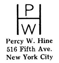 Percy W. Hine jewelry mark