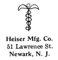 Heiser Mfg. Co. jewelry mark