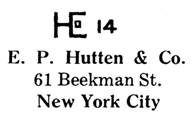 E. P. Hutten & Co. jewelry mark