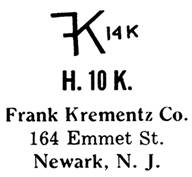 Frank Krementz Co. jewelry mark