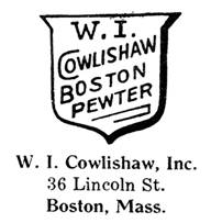 W. I. Cowlishaw silver mark