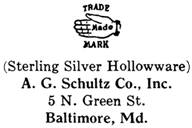 A. G. Schultz Co. silver mark