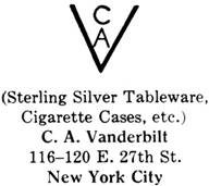 C. A. Vanderbilt silver mark