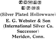 E. G. Webster & Son silver mark