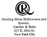 Currier & Roby silver mark