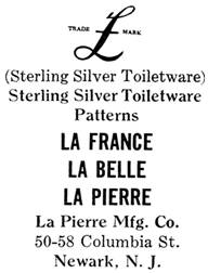La Pierre Mfg. Co. silver mark