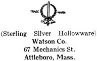 Watson Co. silver mark