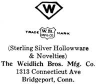 Weidlich Bros. Mfg. Co. silver mark