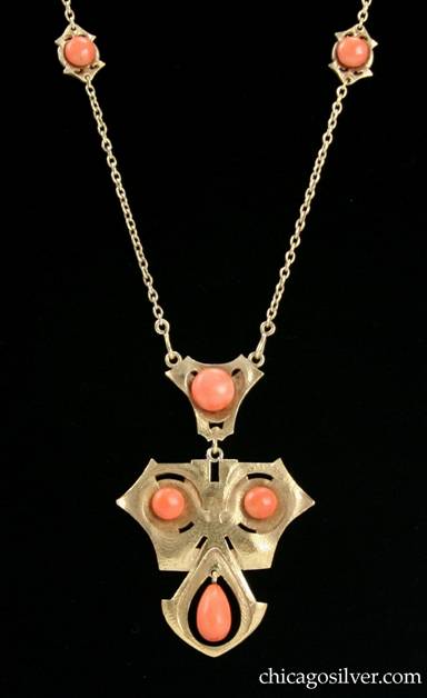 James Winn gold pendant with coral